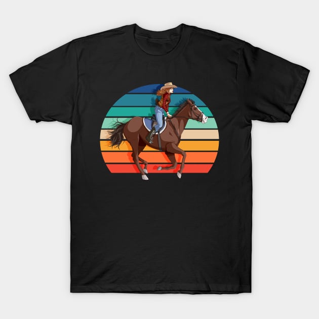 Horseback Riding Girl Horse Rider T-Shirt by Noseking